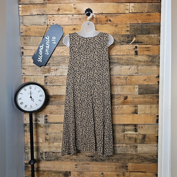 Old Navy women's leopard print causal A-line midi dress size L/XL - Picture 10 of 14